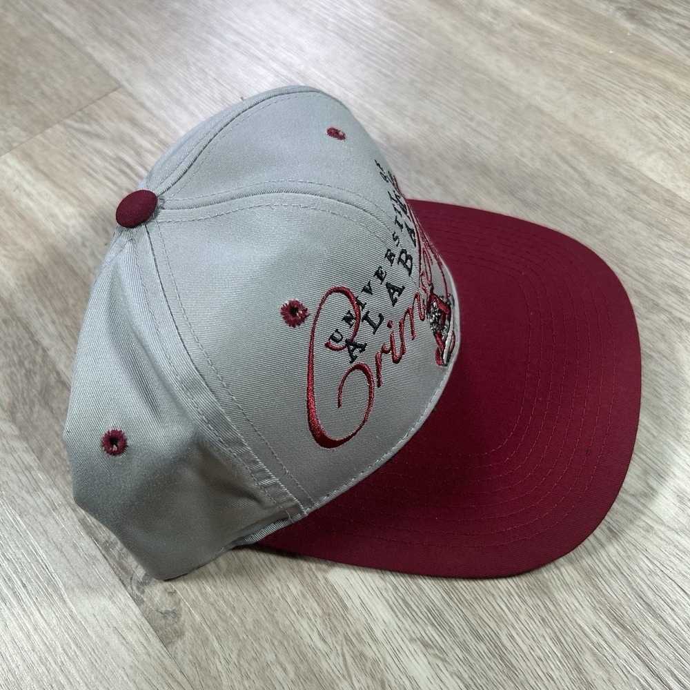 VTG Alabama Crimson Tide Snapback Hat College Signatures Gray Red Cap - Picture 7 of 8